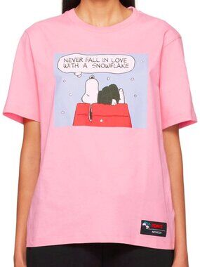 Moncler Pink Cotton Peanuts-Graphic T-Shirt